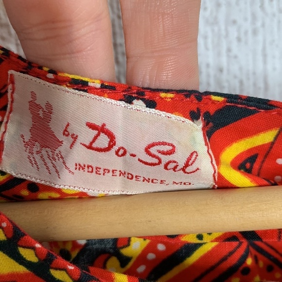 Vintage by Do-Sal Independence Co. Handmade Bright Colorful Dress sz S - Picture 9 of 10